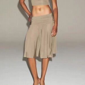 SKIMS Tan Midi Skirt
